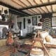 Living room with settee made from Lamu baby cradle.