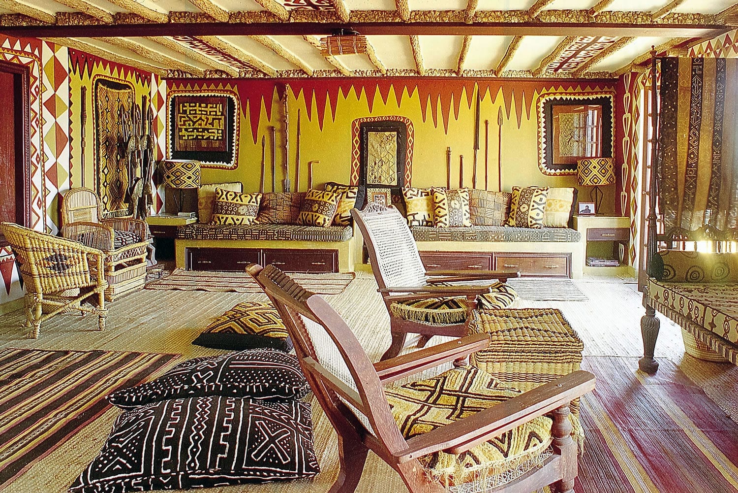 Roof room hand painted by Carol Beckwith and artists of African Heritage.