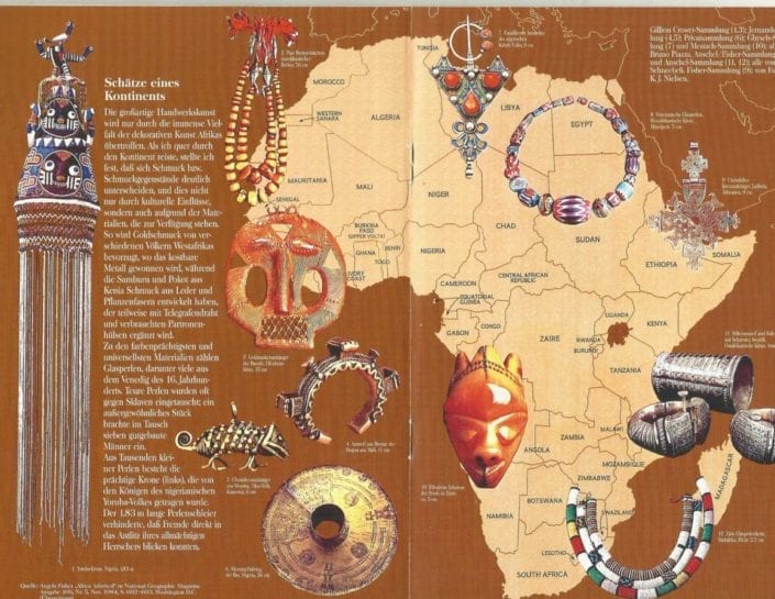 This is the centerpiece for the AH Tour of Europe l995, take from Angela Fisher’s glorious book, AFRICA ADORNED in National Geographic Magazine. The tour was sponsored by Lufthansa.