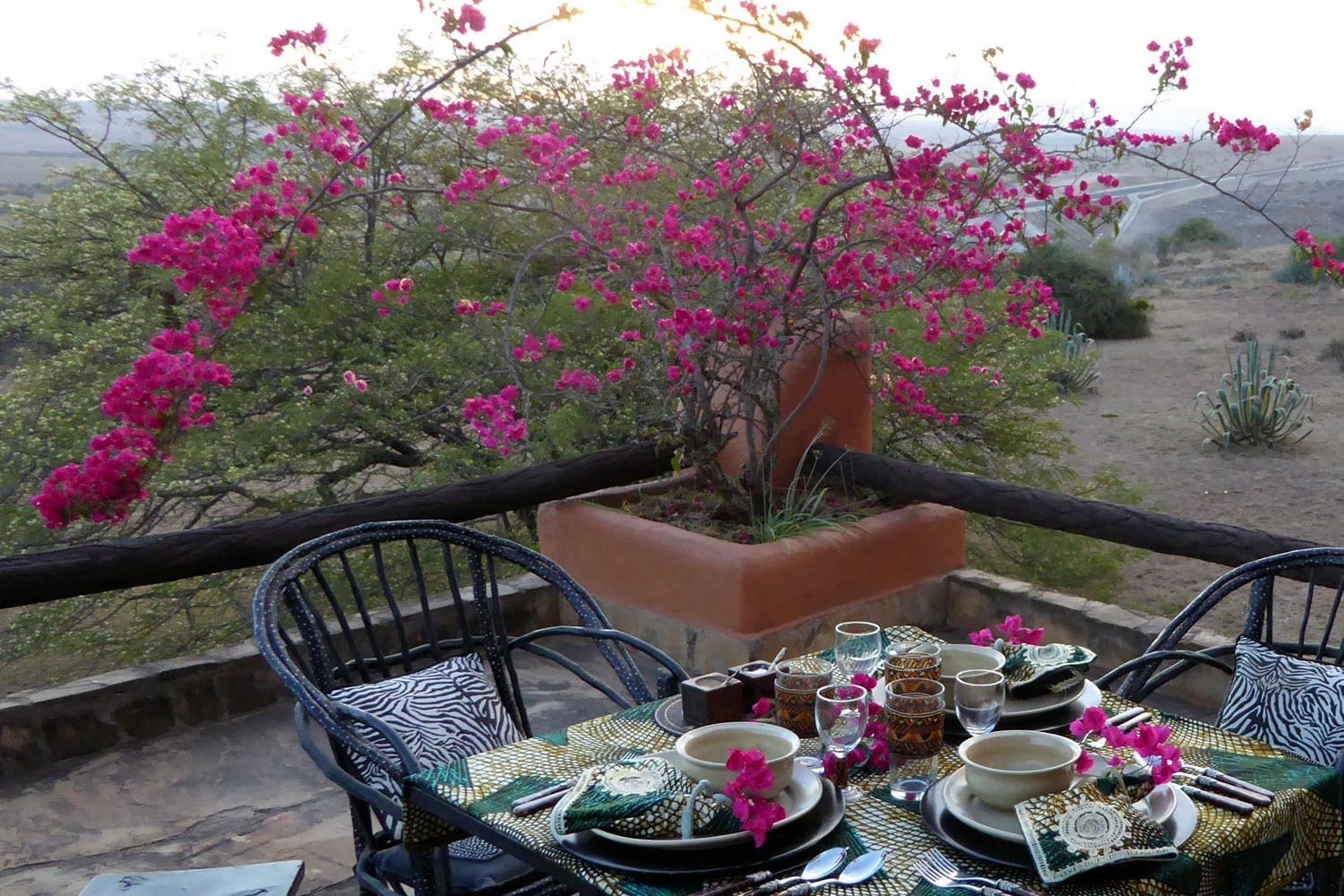 Sundowner dinner overlooking National Park
