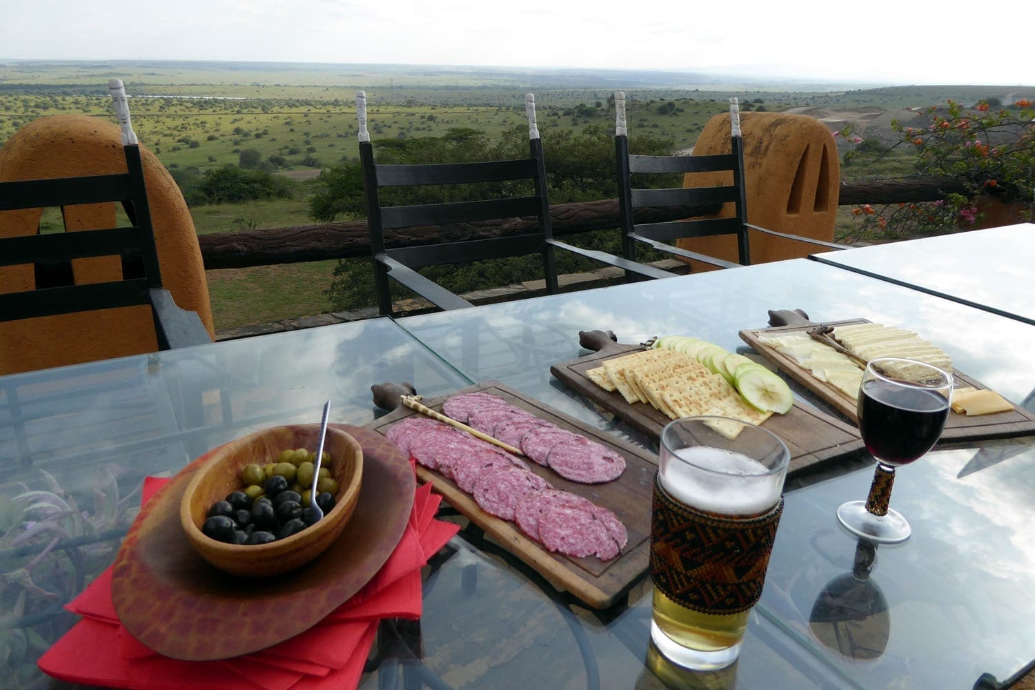 Sundowner drinks overlooking National Park